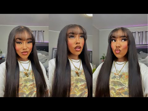 GLUELESS CLOSURE WIG INSTALL W/ BANGS + REVIEW | ft. ALIEXPRESS BEAUTY FOREVER HAIR