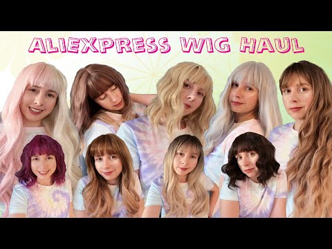 AliExpress wig haul – 9 inexpensive wigs – Lots of natural tones and a couple of fun ones too!