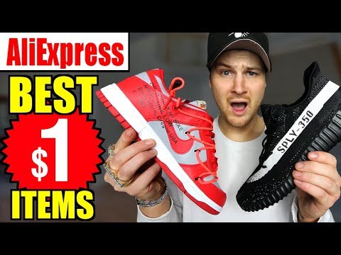 I Bought THE BEST $1 Items On AliExpress!! (YEEZYS, TECH, OFF WHITE NIKE SB DUNK review Etc.)