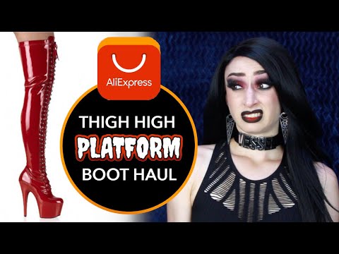 ALIEXPRESS THIGH HIGH PLATFORM BOOT HAUL & TRY ON 👢