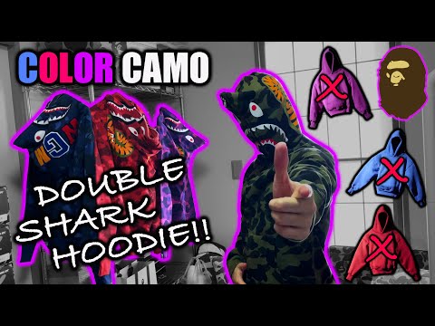 Better than Kanye West hoodies? | Bape Color Camo Double Shark Hoodie Unboxing!!!