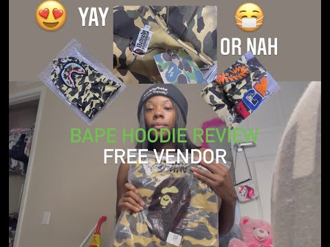 AFFORDABLE BAPE HOODIE REVIEW + FREE VENDOR !