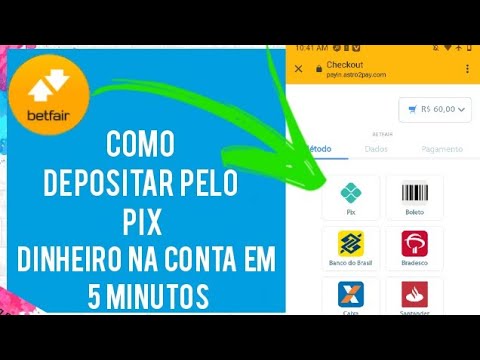 FORMA MAIS RÁPIDA DE DEPOSITAR NA BETFAIR ATRAVÉS DO PIX DINHEIRO NA CONTA EM 5 MINUTOS