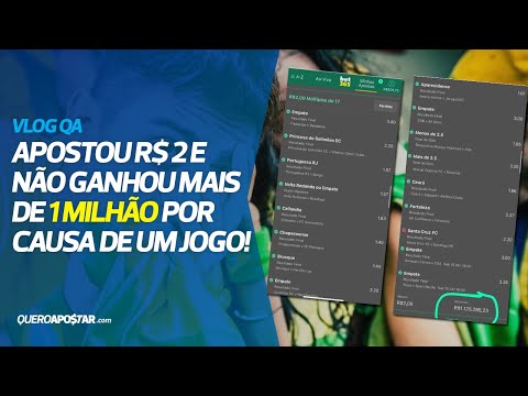 Quase ganhou mais de 1 milhão apostando 2 reais!