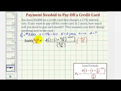 Ex: Determine a Monthly Payment Needed to Pay Off a Credit Card