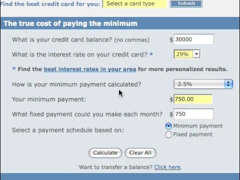 Debt Calculator Tutorial for Credit Card Debt at Bankrate.co