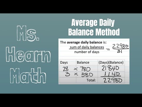 Financial Math: Average Daily Balance Method for charging interest on open end credit (credit cards)