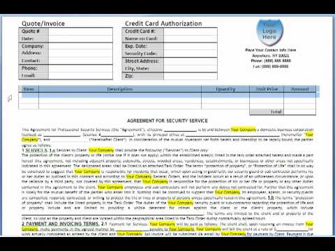 Quote-Invoice-Contract-Credit Card Authorization Form