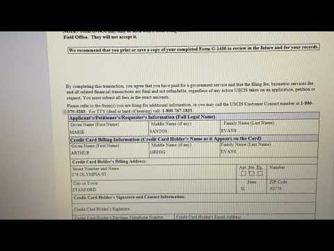 How to fill up Form G-1450 (Authorization for Credit Card Transaction)for your AOS application