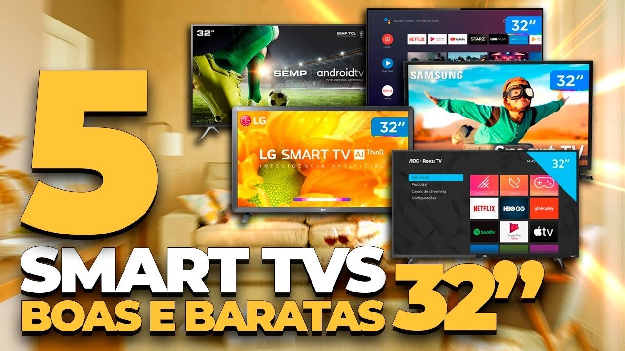5 MELHORES Smarts TVs 32” | Smart TV Barata 2021 |  TV Smart HD 32 Polegadas Custo Benefício